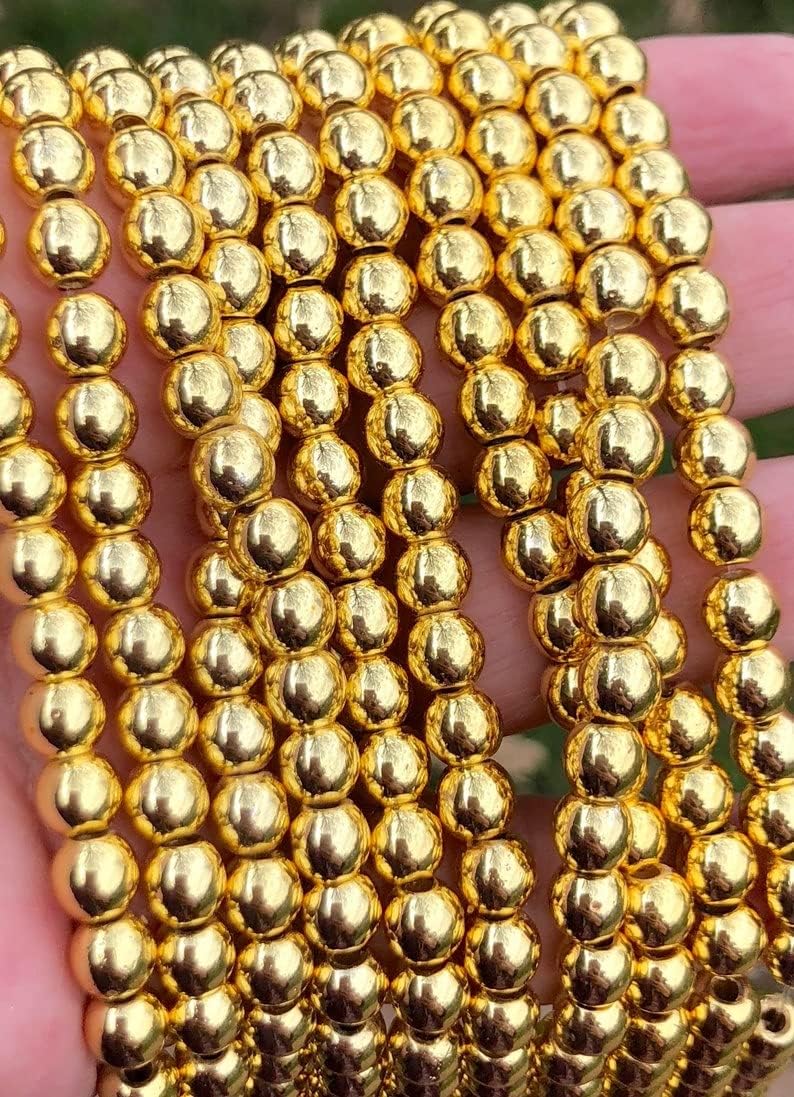 13 inch Strand of Natural gem Hematite, 6mm Round Smooth Beads for DIY Jewelry Making. | Beads_04614