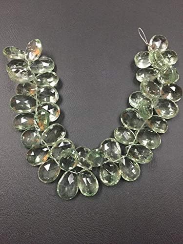 LOVEKUSH LKBEADS Green Amethyst Faceted Pear Drop Briolettes 12x18mm Approx 9 Inches Code-HIGH-50922