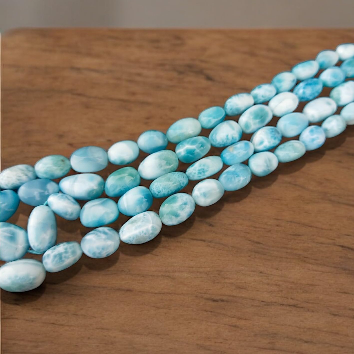 Natural Larimar Loose Tumble Beads, Larimar Smooth Beads, Larimar AAA+ Super Quality Larimar Tumble Gemstone Beads, Jewelry Making Craft by VGA GEMS