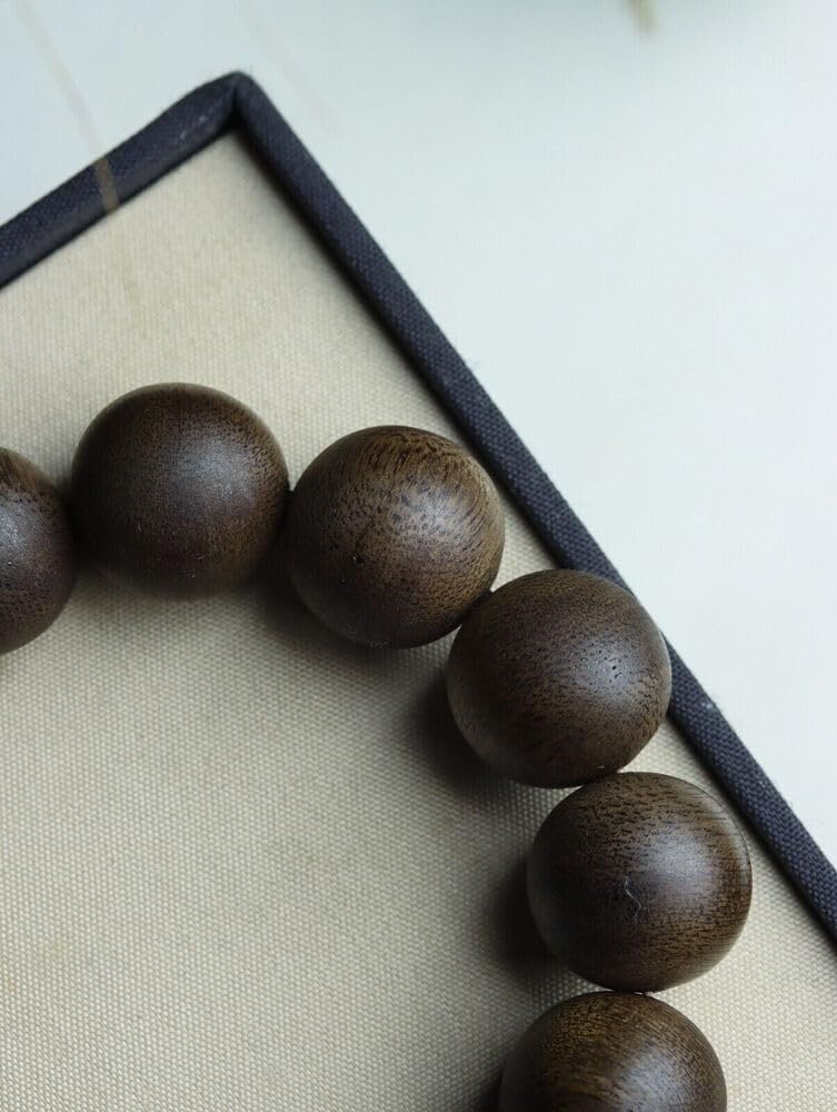 Agarwood 18mm Natural Vietnam White chess nan agarwood Bracelets Buddhist Prayer Beads