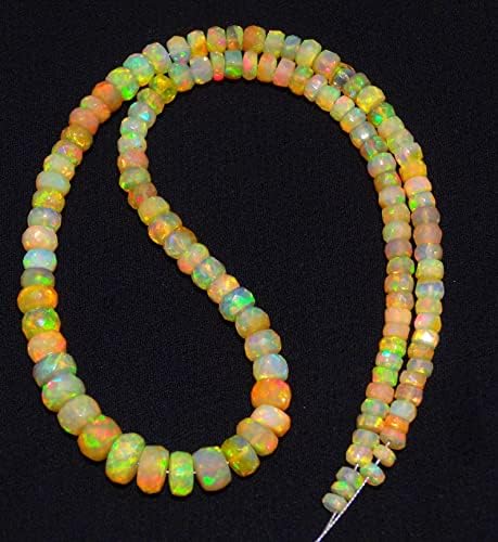 13 inch Strand of Natural gem Ethiopian Opal, 4-7mm rondelle Faceted Beads for DIY Jewelry Making. | Beads_03835