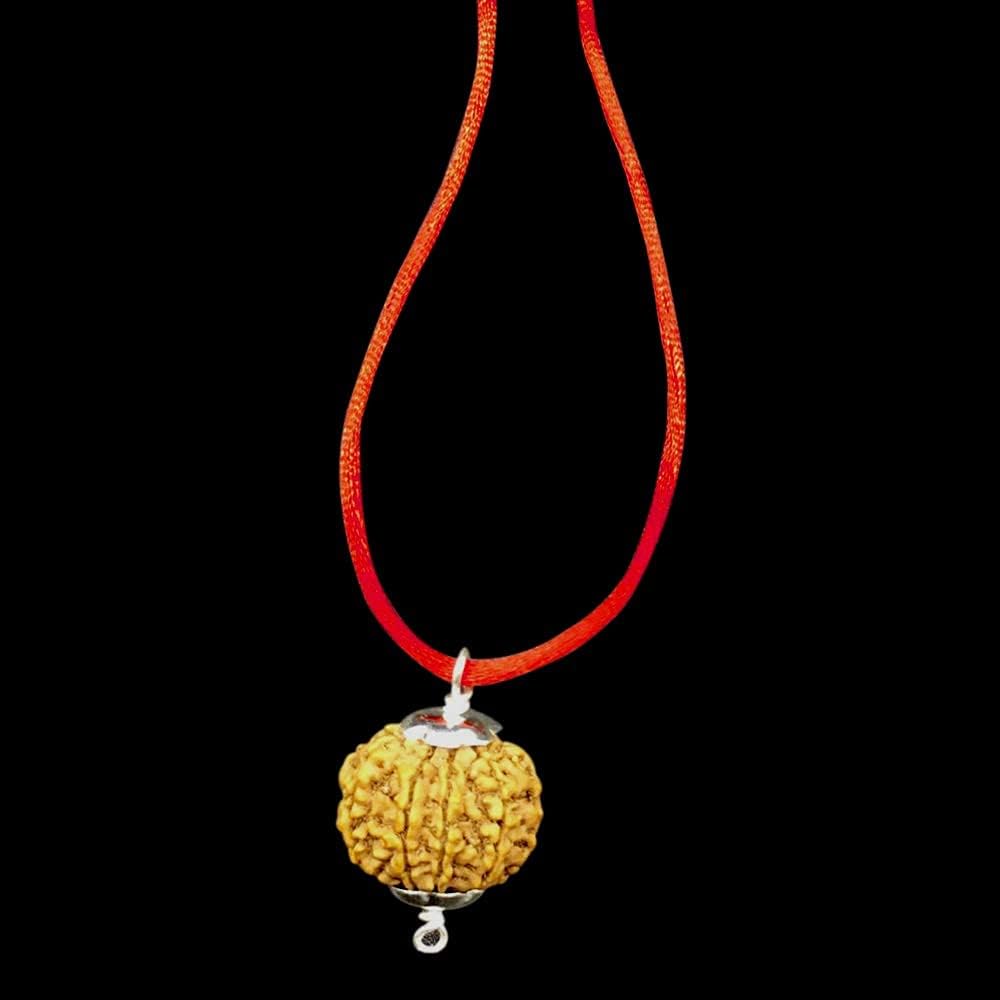 Natural 8 Mukhi Rudraksha From Nepal In Pure 925 Silver Pendant IGL Certified (Collector 26mm-28mm)