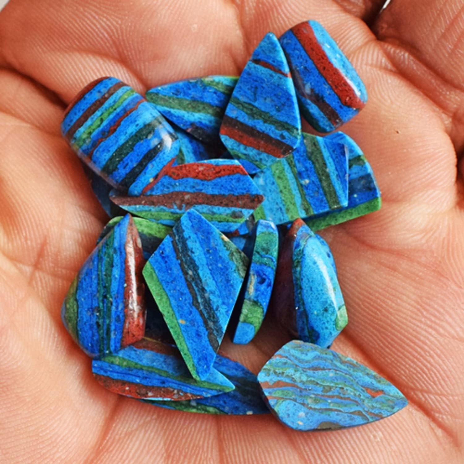 SilverO Rainbow Calsilica Marquise 64 CTW Cabochon Size 20 Pieces Lot Jewelry Making