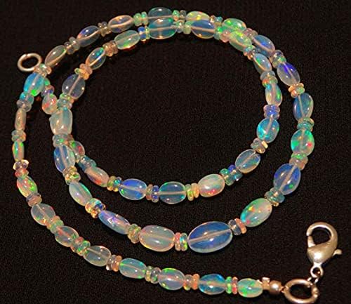 BEADS GEMSTONE 1 Strand Natural Ethiopian Opal Super Quality 4x6 to 6x8MM Nugget & 3MM Rondelle Bead Necklace 17 Inch Long Long Code-HIGH-11627