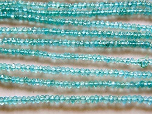 50 Strands Wholesale Apatite Rondelle Beads, Faceted Blue Apatite Beads, 3.5mm Faceted Beads, 14 InchStrand
