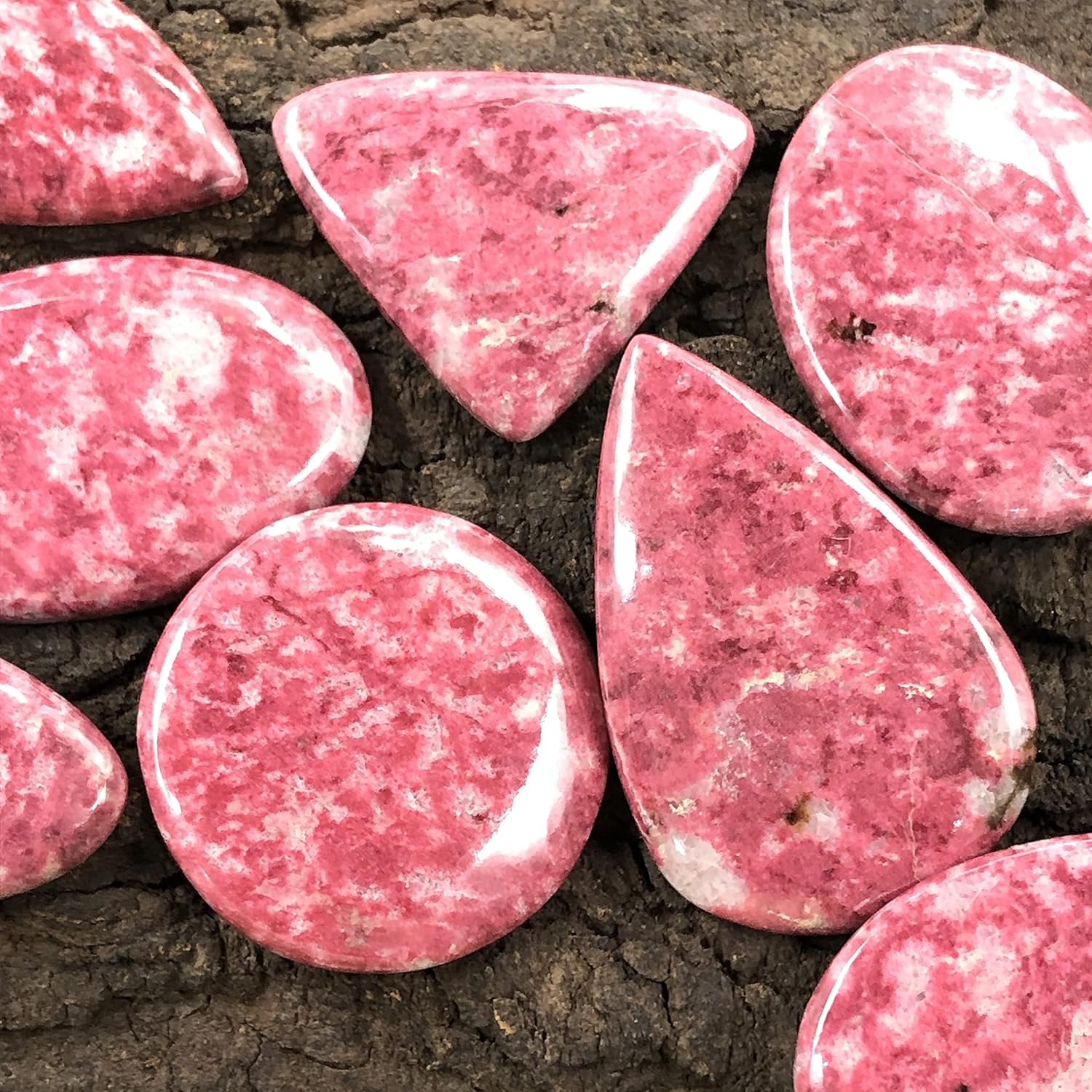 Natural THULITE Gemstone Loose Cabochon Lot For Jewelry Making, Loose Gemstone For Ring, Earring & Pendant Necklace, Jewelry Making Cabochons, Healing Gemstones