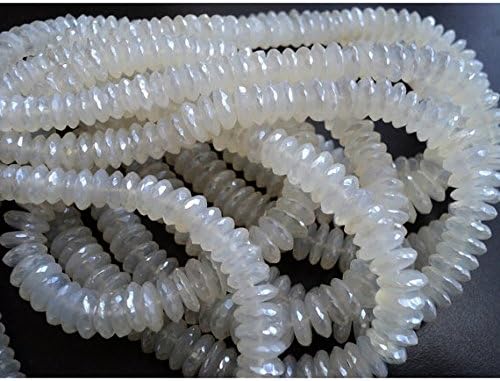 chalcedony bead, mystic coated chalcedony, german cut beads, disc beads, size 6mm to 9mm, 16 inch full strand