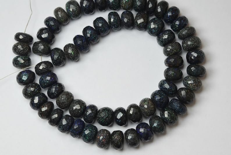 13 inch Strand of Natural gem Opal, 9.5mm Rondelle Faceted Beads for DIY Jewelry Making. | Beads_05891