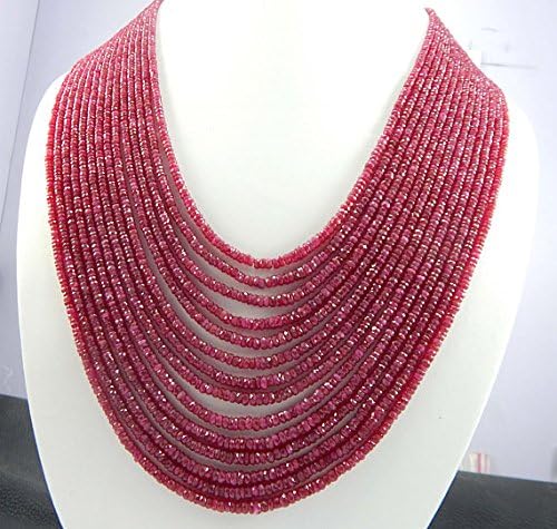 10 Strand 2.5-5.5mm 23''Ruby Rondelle, Faceted Ruby Beads