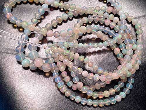 1 Strand Natural Ethiopian Opal Bead, Welo Opal, Plain Ethiopian Opal Beads, Opal Round Beads, 4mm - 6mm Beads, 16 Inch