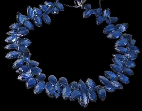 92cts AAA Kyanite Faceted Briolette Bead Strand 109918A for Jewelry Making