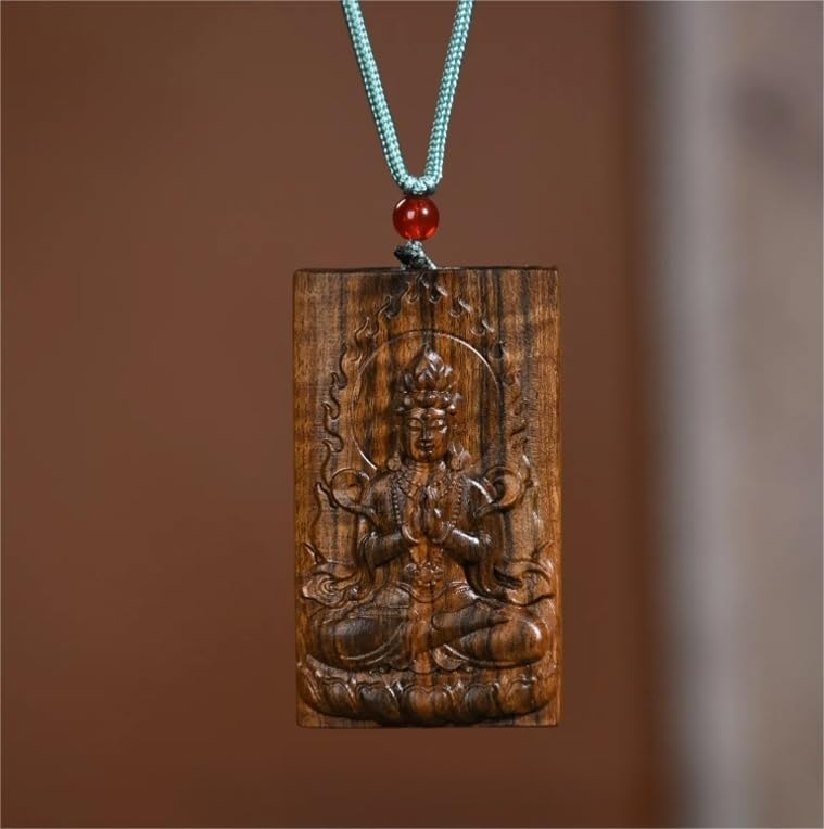 Agarwood True Vietnam Agarwood Hand Carving Aloewood Avalokitesvara Pendant Car Pendant