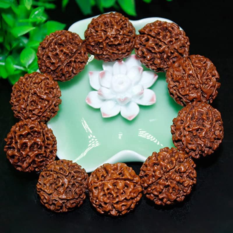 Mascot Wooden Crafts Wood Carving Art Wood Decoration Artwork 印尼 金刚菩提子小孔 正圆 5 6 7 8 9瓣(八瓣（10颗）)