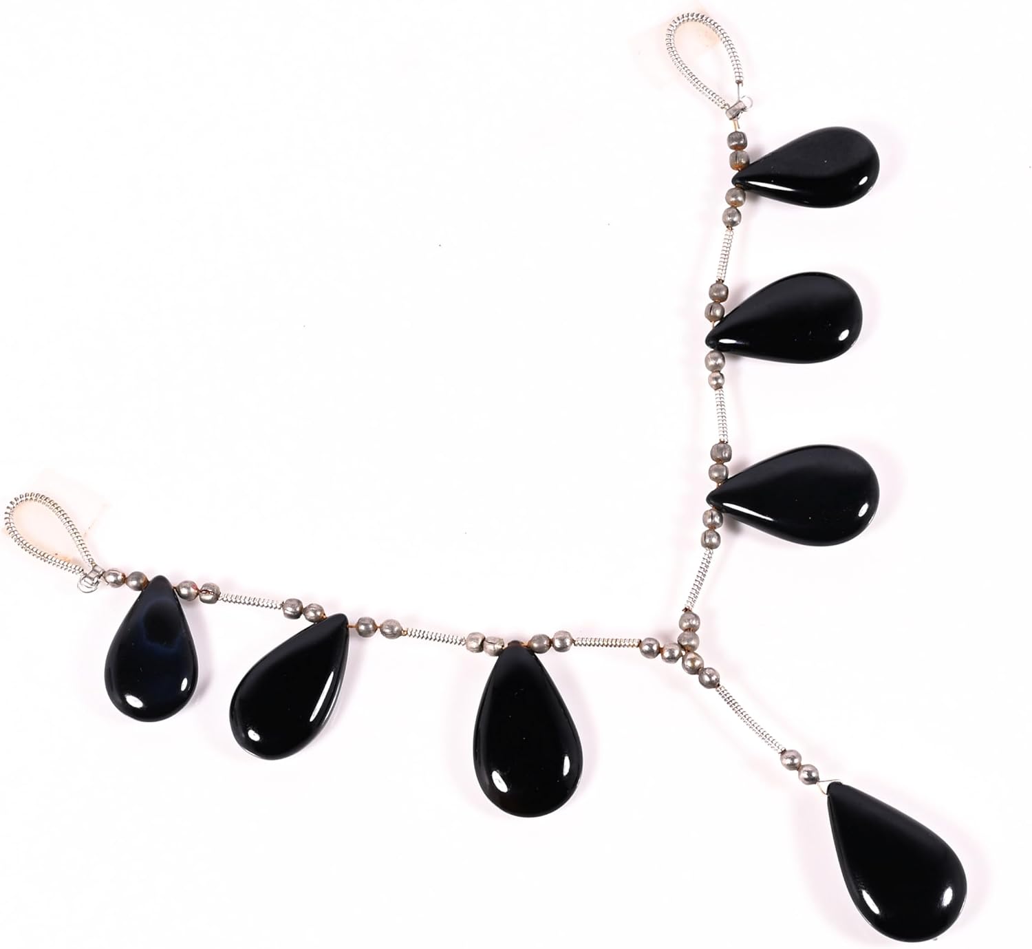 Natural Black Onyx Pear Briolette Beads Layout (23–18mm) | Smooth Polished Drop Shape Gemstone Strand for Jewelry Making, Necklaces, Earrings and Designer Crafts