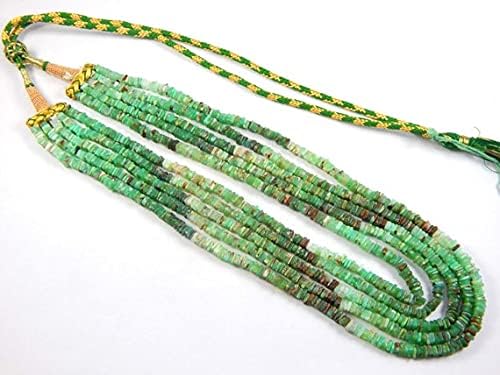 Chrysoprase Green Heishi Beads 4 mm 5 Strand 1 Necklace 17 inches Loose Beads