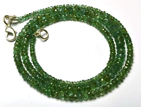 1 strand natural 19 inches stands agems natural emerald transparent faceted roundels beads necklace 2 to 6 mm