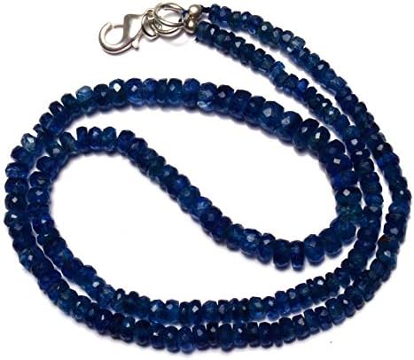 Natural Gemstone Super Quality Nepal Kyanite 3 to 6MM Faceted Rondelle Beads 17 Inch Full Strand Fine Qulaity Beads Finished Necklace