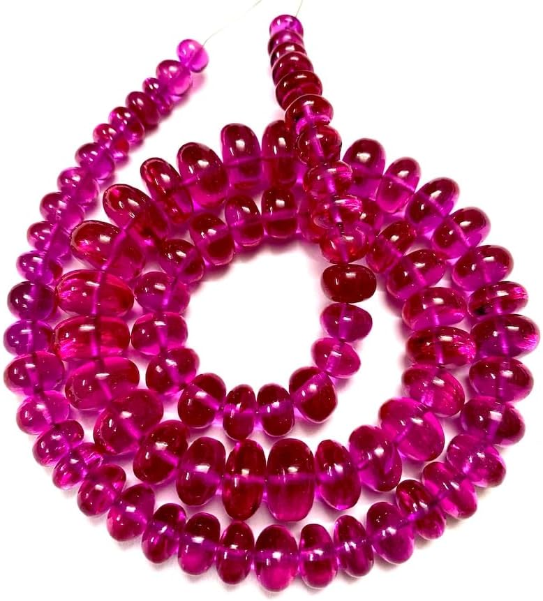 Natural Pink Spinel RONDELLE soomth Beads 7X12MM 18 inch Long String Jewelry Making Gemstone Beads for Necklace Bracelet