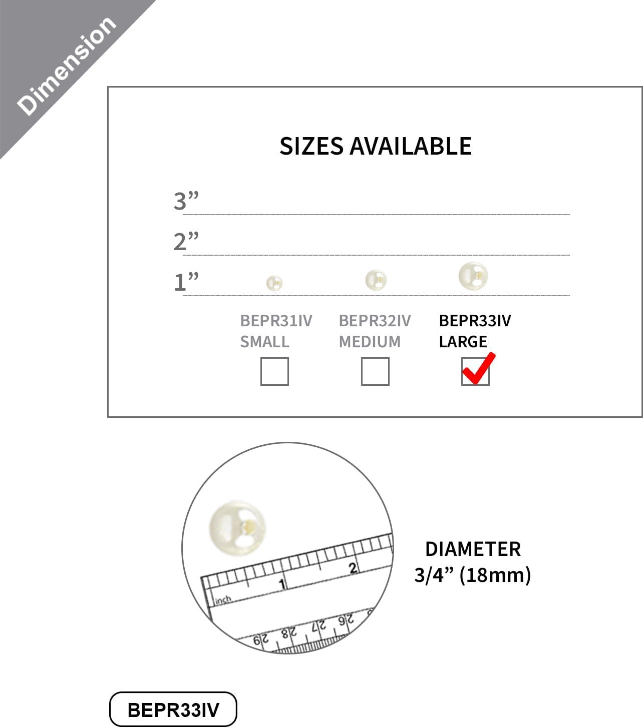 WGV Small Ivory Plastic Pearl Beads 36 Bags of 1 LB Loose Pearl, Approx 144 Pearls/Bag, No Holes, 0.7