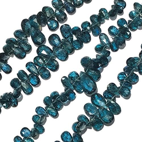 AAA++ Quality Rare Teal Blue Moss Kyanite Pear Almond Shape Faceted Briolette Beads, Big Size 5 to 18 mm 8