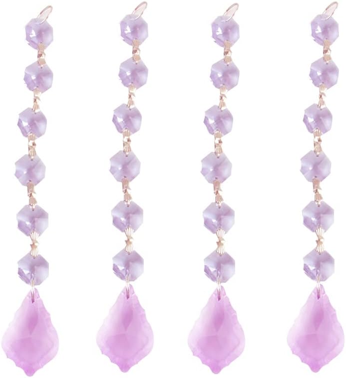 GOODJOBHN 38mm Hanging Red Tear Chandelier Prisms Pendants Glass Pendants Beads for Candelabra Ceiling Light Wedding - (Color: Clear/Size: 100sets)