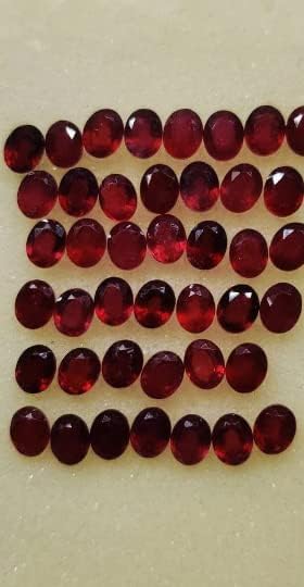 10 Pieces Ruby/Faceted Ruby Cut Stone/Ruby Gemstone/Oval Shape/Open Red Ruby/Jewelry Making stone 5x4 Mm/July Birthstone By Krishiv Exports