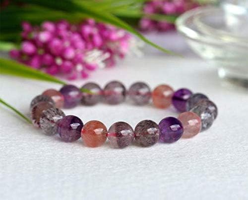 1 Strands Natural Multi Colors Mix Purple Pink Red Super Seven 7 Bracelet Round スーパー7 Melody Stone 10mm 04033 Code-HIGH-30235