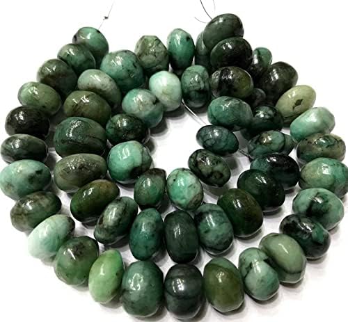 Natural Emerald RONDELLE soomth Beads 10x12mm 19 inch Long String Jewelry Making Gemstone Beads for Necklace Bracelet