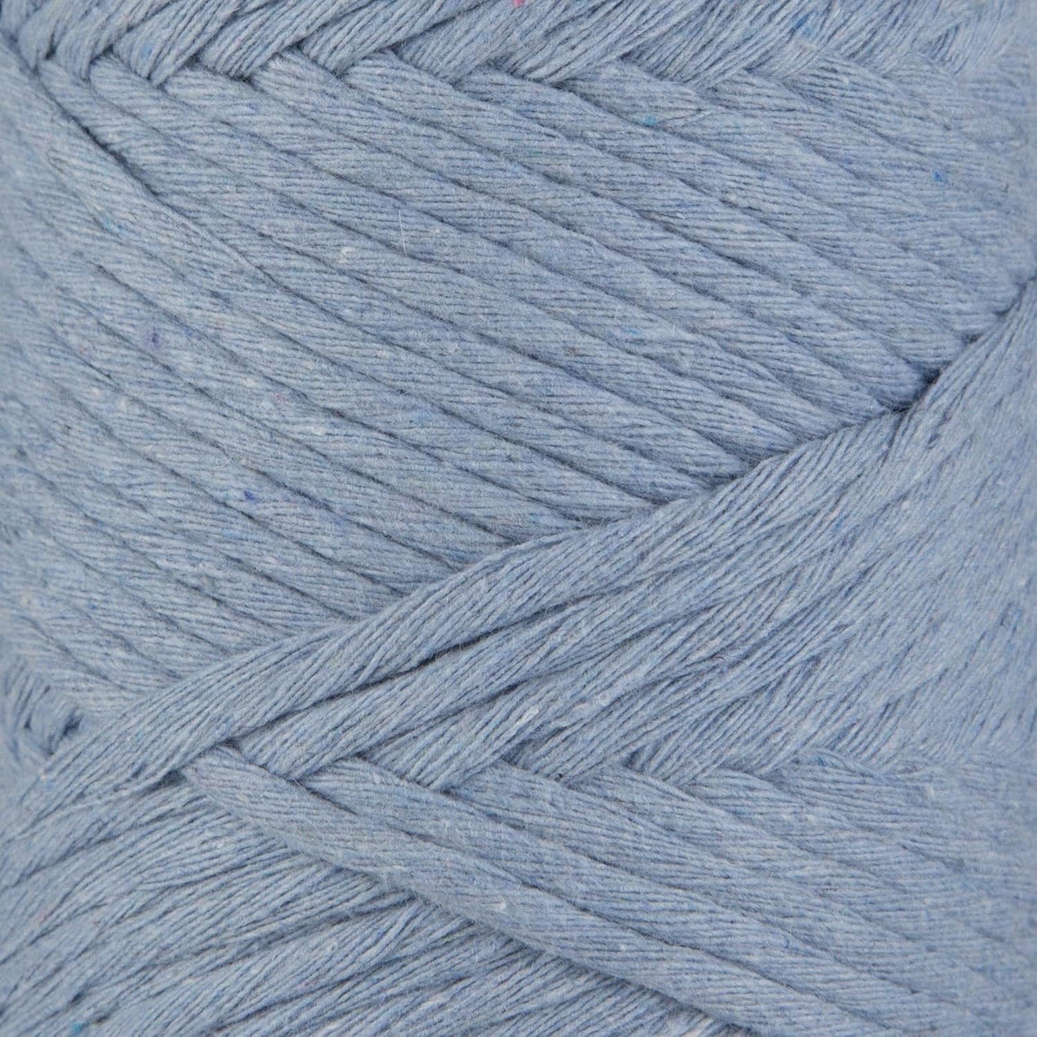 Sensy Premium Macrame Cord - 8 Skeins, 3mm, 109 Yards Each, 100% Cotton, Single Strand Twisted, Baby Blue
