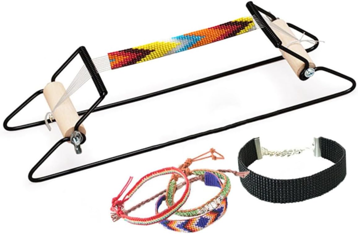 Bracelet Bead Maker Kid Toys Weaving Bracelet Loom Kids Bracelet Framing Tools Jewelry Beading Loom Metal Beading Loom Kit Kids Toy DIY Bracelet Tools Manual Wristband Wood Child