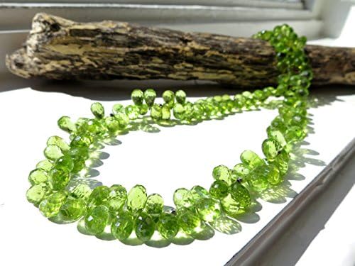 925 sterling Silver Anxiety Relief Calming 8x6-9x5mm stacking Green Green Peridot Necklace Drop, Faceted 16