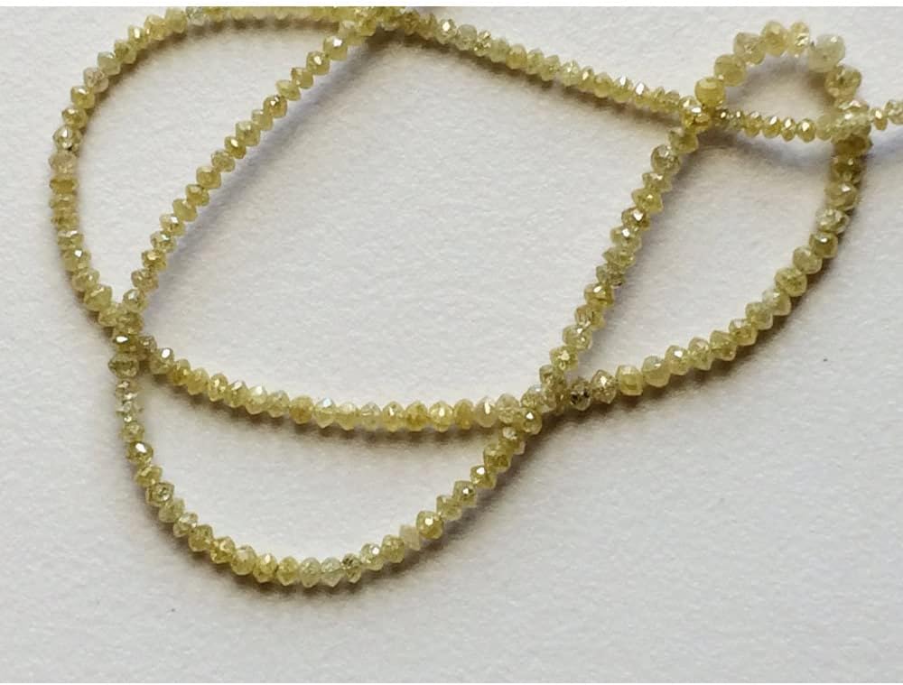 3mm Yellow Sparkling Faceted Diamond Beads, Conflict Free Diamonds Rondelle For Jewelry, Yellow Diamond Beads (2Pcs To 5Pcs Options), 3 MM