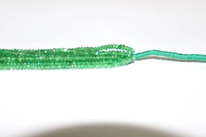 Tsavorite Faceted Rondelle Beads 3-3.5 mm Tsavorite Faceted Beads Tsavorite Rondelle Beads Tsavorite Beads Strand