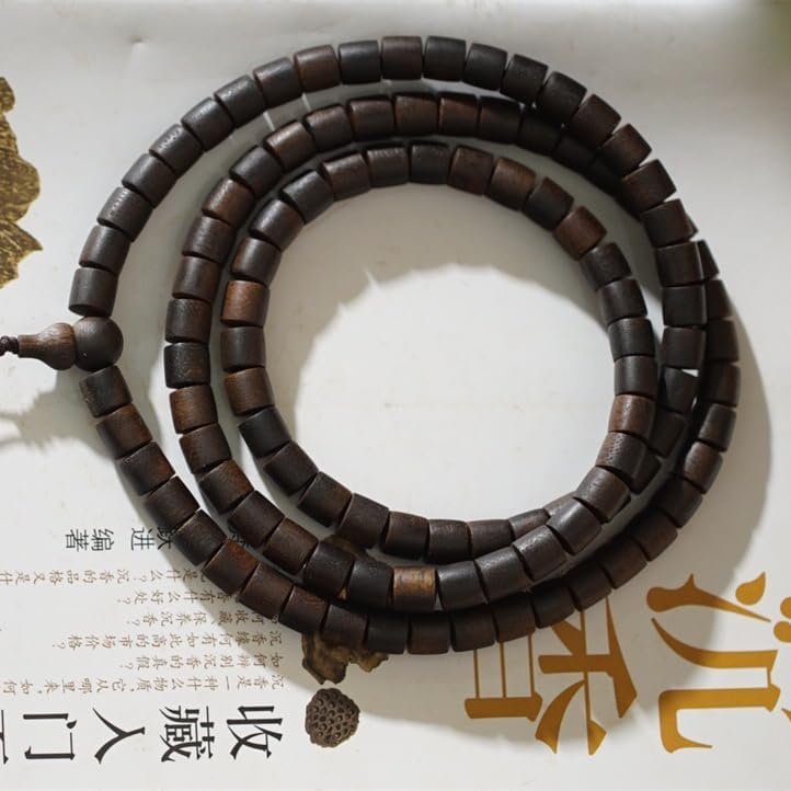 Vietnam Nha Trang White Agarwood 8x8x108mm Sugar Knot Soft Oil Barrel Beads Full Oil