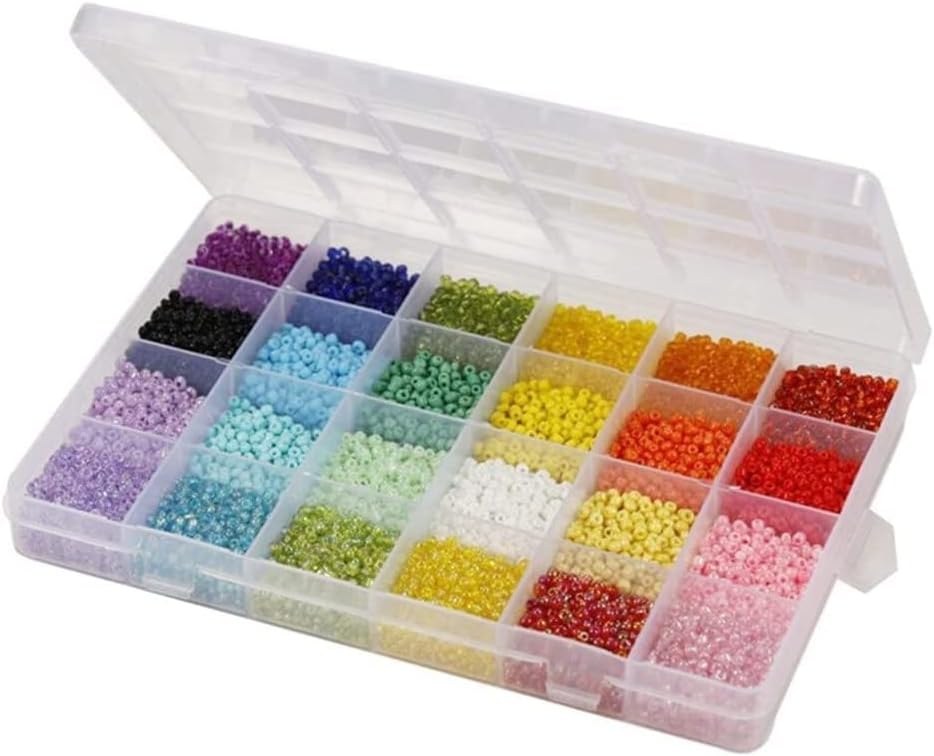Marycan 3mm Glass Seed Beads Kit 12000pcs Colorful Seed Beads Round Beads for DIY Bracelet Necklace Jewelry Making for All People