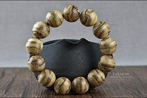 GLW Tarakan Genuine Natural Wild Agarwood Aloewood MALA Prayer Beads 16mm # 4705