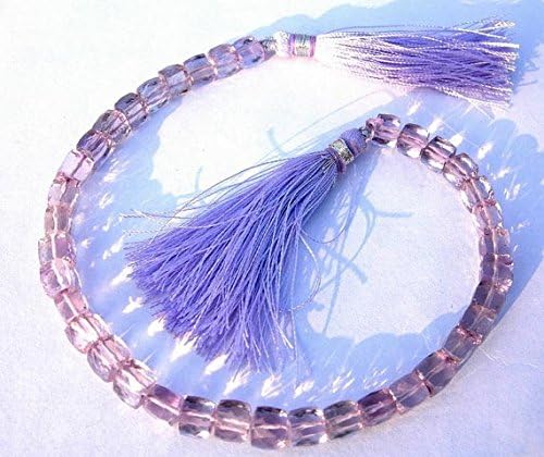 13 inch natural beads strand of 5-6mm faceted cube pink amethyst gemstone beads for DIY jewelry - necklace, bracelet, earring, ring.
