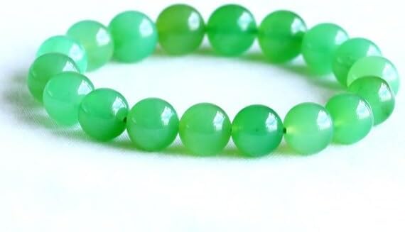 Beads Gemstone 1 Strands Natural Grass Green Australia Jade Chrysoprase Stretch Bracelet Round Beads 11mm 05063 Code-HIGH-23203