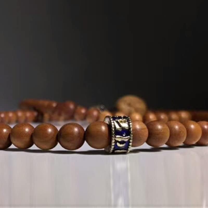 Mascot Wooden Crafts Wood Carving Art Wood Decoration Artwork 老山檀香手串小弥勒佛108颗 文玩手串念珠男女檀木佛珠手链(DIY不沉水8MM老山)