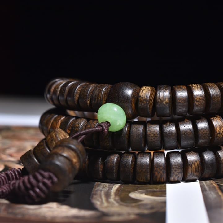 Brunei Agarwood sinensis Rosary Beads 8mm*108-Bead Prayer Beads Old Wood, Multi-Circle Long Chain