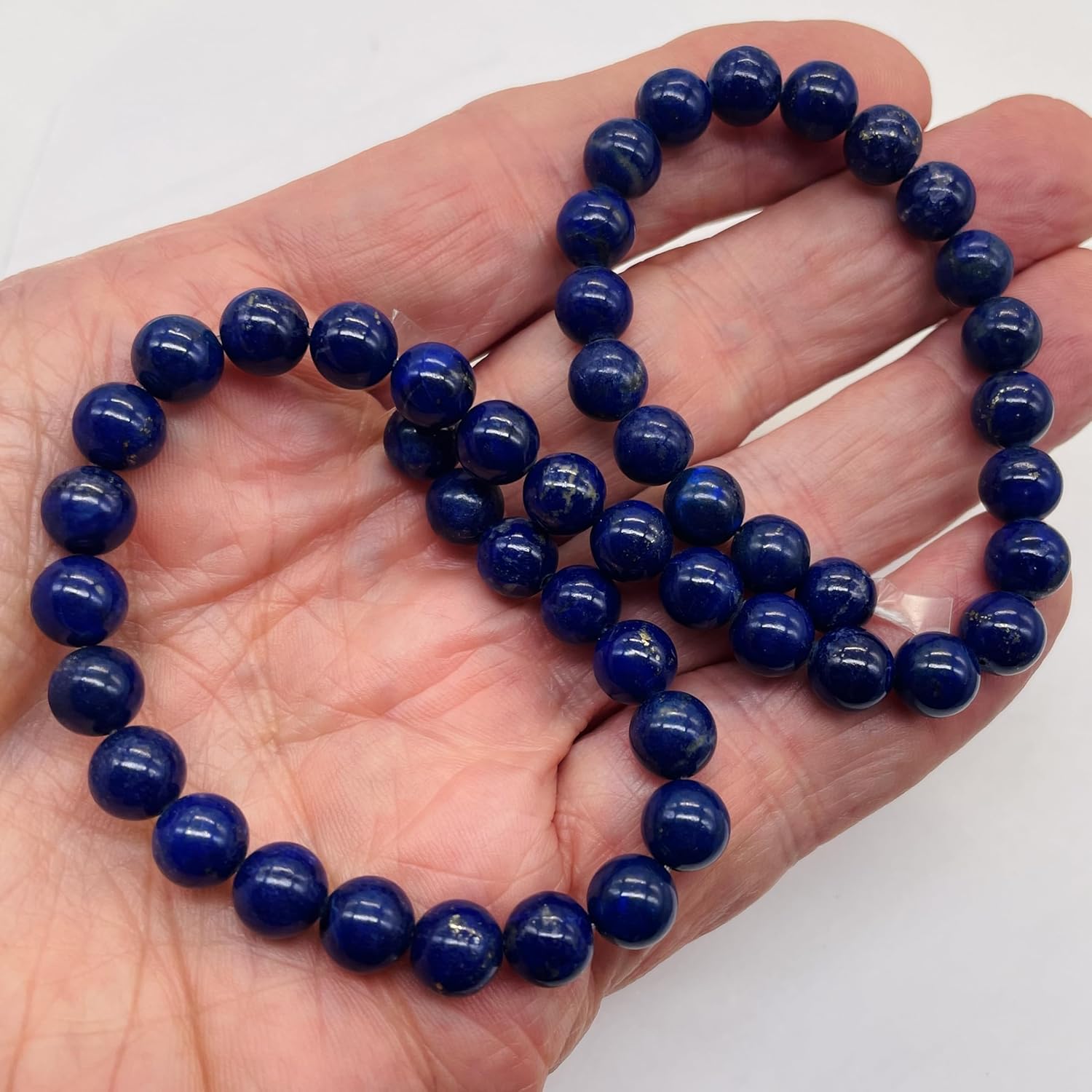 Rare Natural Lapis 8mm Round Bead Strand 110265A for Jewelry Making