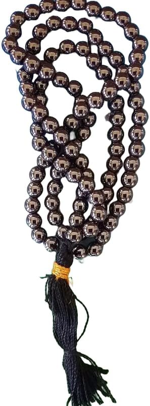 Natural HEMATITE 6mm 108 Mala Beads, Spiritual, Meditation Beads, Reiki, Japa Mala, Buddhist Prayer Beads, Yoga Bracelet, healing beads LKMALA-RRGU-3065