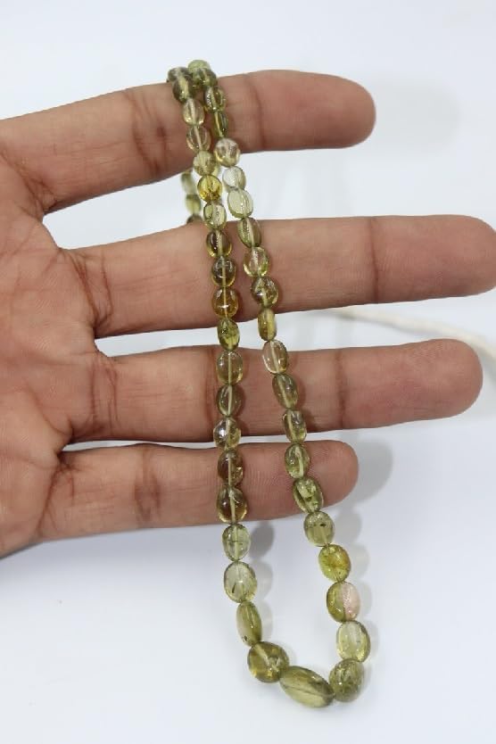 Green Tourmaline Smooth Oval Shape Beads 4 * 6-5 * 7 mm TTourmaline Beads Green Tourmaline Smooth Oval Beads Green Oval Beads for Making Jwelery