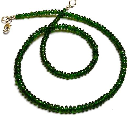 Super Rare Natural Chrome Diopside Smooth Rondelle Beads 16