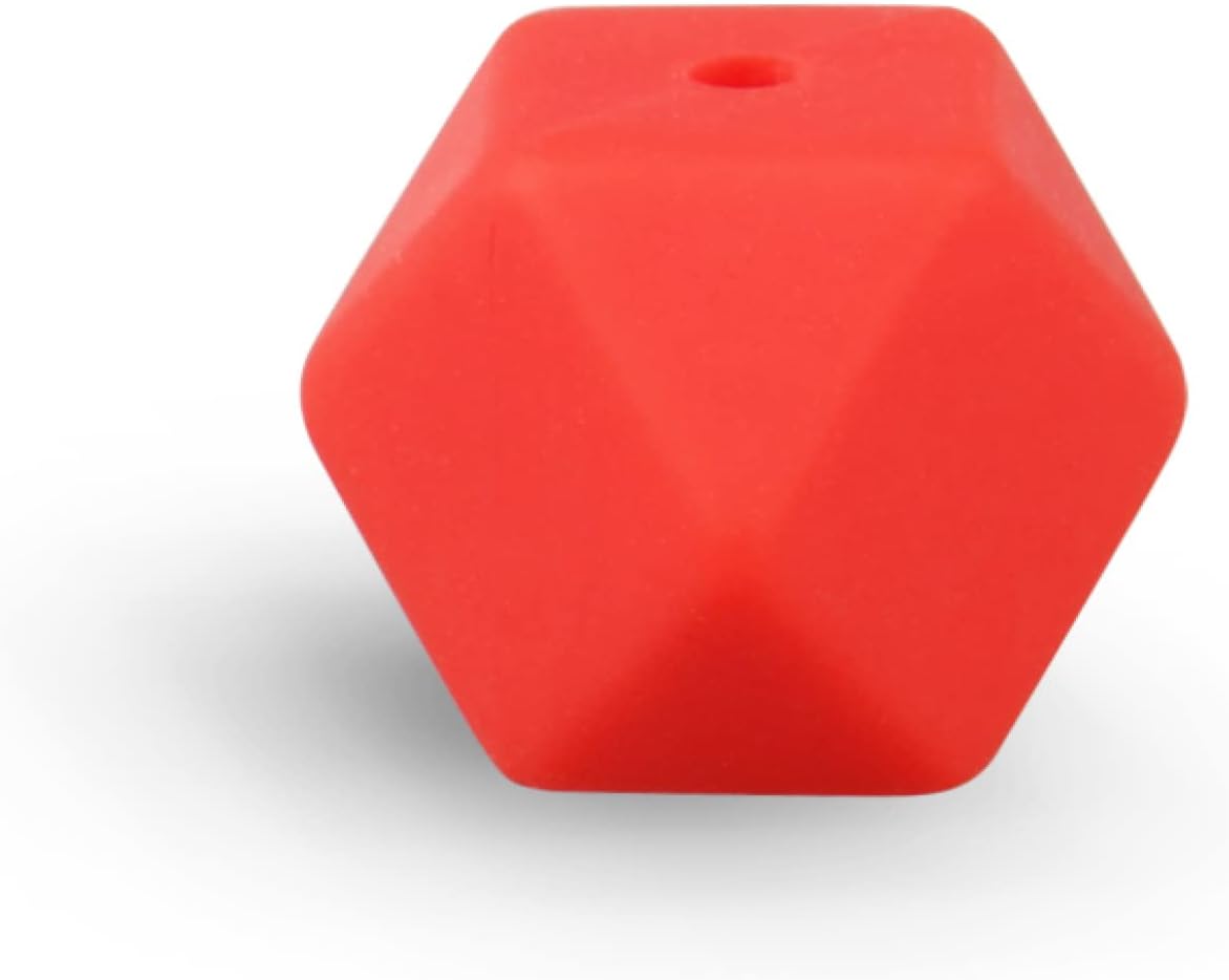 50 Pieces 14mm Silicone Beads Hexagon Loose Rubber Beads for DIY Bracelets and Necklace Jewelry Keychain Making Accessories (52)