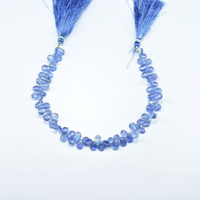 Natural Tanzanite pear Faceted Beads 4.5X6.5-5X7.5mm 8 inch Long String Jewelry Making Gemstone Beads for Necklace Bracelet