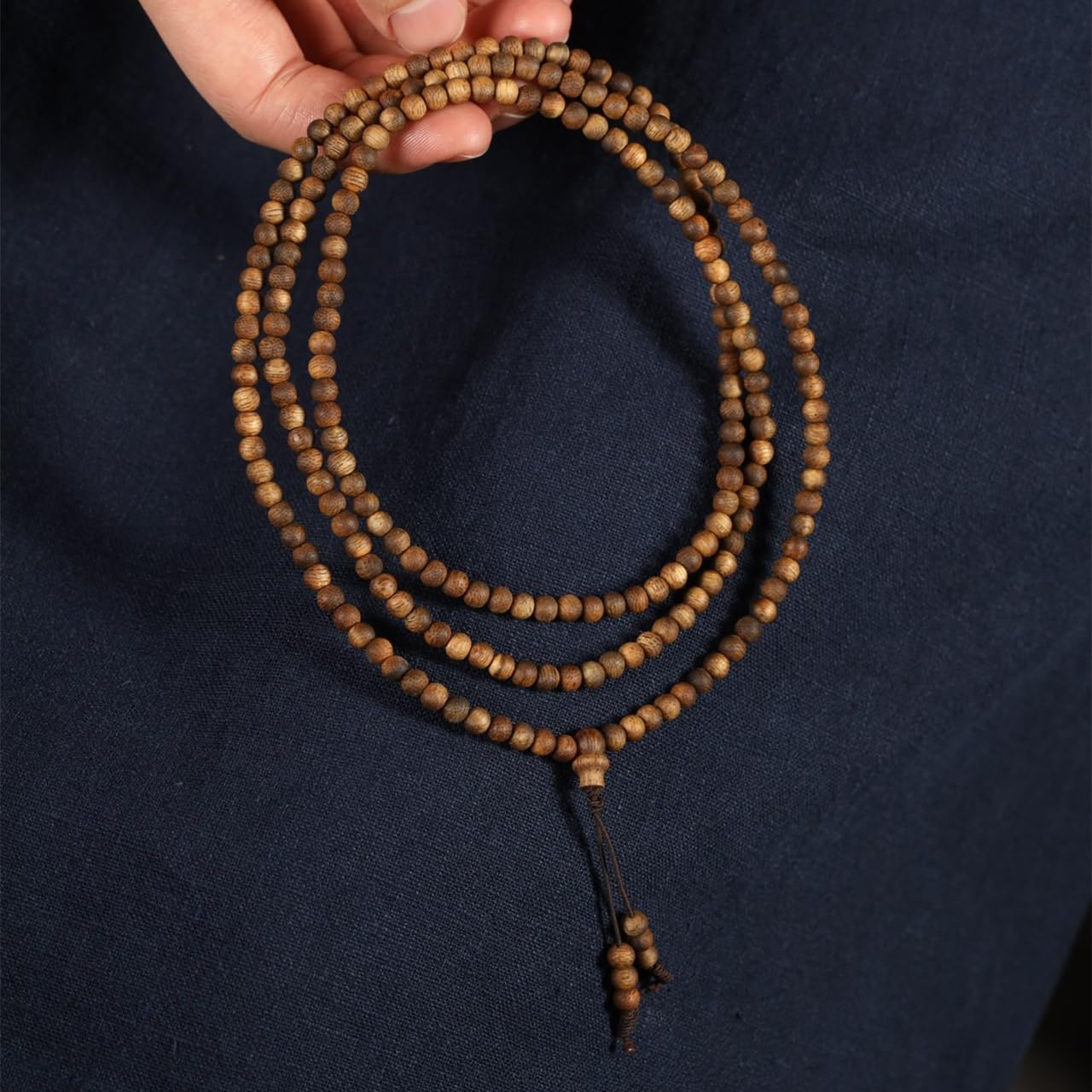 Natural Hainan Yingge Green Agarwood 4mm*216 Beads Full Oil Rosary Multi-Circle Floral Scent