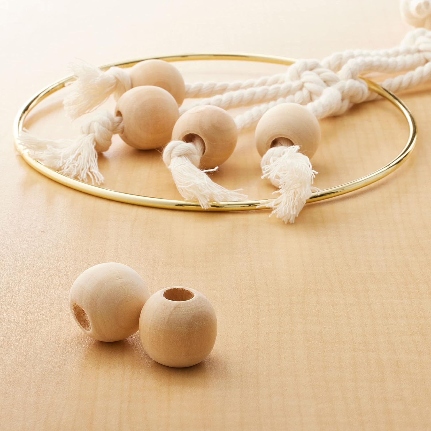 Loops & Threads Natural Wood Round Beads, 25mm, 12 Packs: 12 ct. (144 Total)