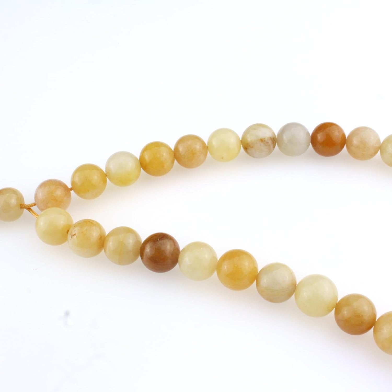 Muslims Islamic Dhikr 33 Tasbeeh Tasbih Prayer Beads, Yellow Jade Stone Beads with Tassel