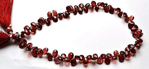 1 strand natural 9 inch natural gemstone faceted beads pear shape briolettes very rare red garnet 5 to 7 mm